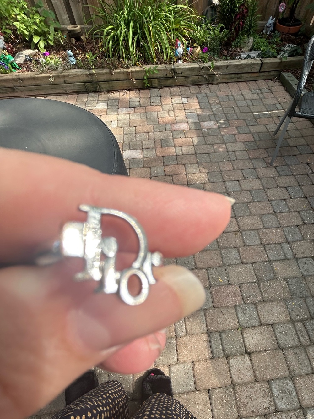 Y2K Vintage Christian Dior Oblique Spell Out Logo Ring Adjustable